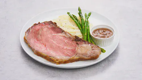 Slow-Roasted Prime Rib with Whiskey-Miso Peppercorn Sauce Image 