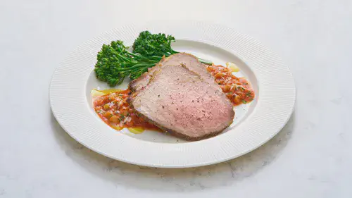 Tuscan-Style Roast Beef with Saucy White Beans with Sage  Image 