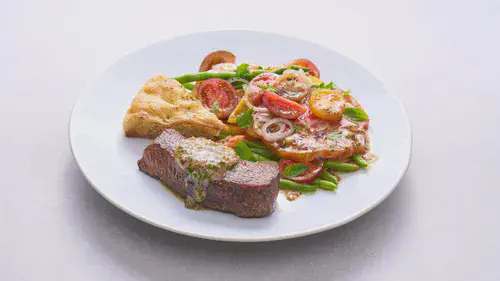 Tri-Tip Steak with Anchovy Butter and Tomato Salad Image 