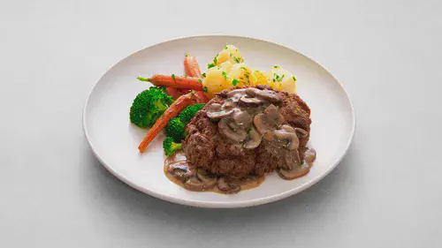 Chopped Steak with Mixed Mushroom Gravy Image 