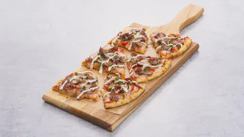 Philly Cheese Steak Pizza Flatbread Image 