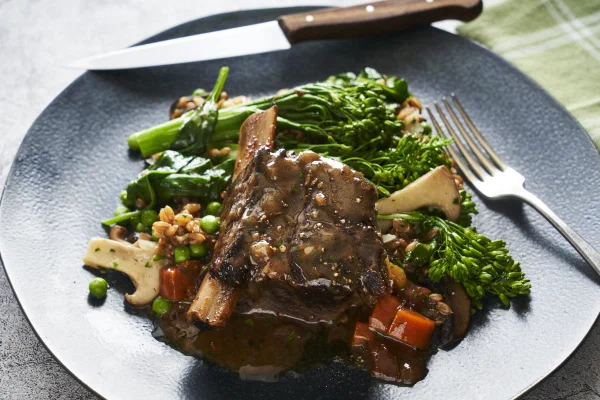 Bone-in Chuck Short Ribs Tuscan Braised Beef with Farro Pilaf