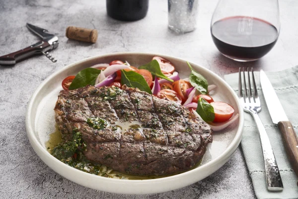 Rib Eye Grilling Steak Grilled Steak with Chimichurri Sauce 1