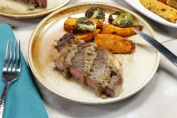 Rib Eye Grilling Steak Pan-Seared Steak with Grainy Mustard Pan Sauce